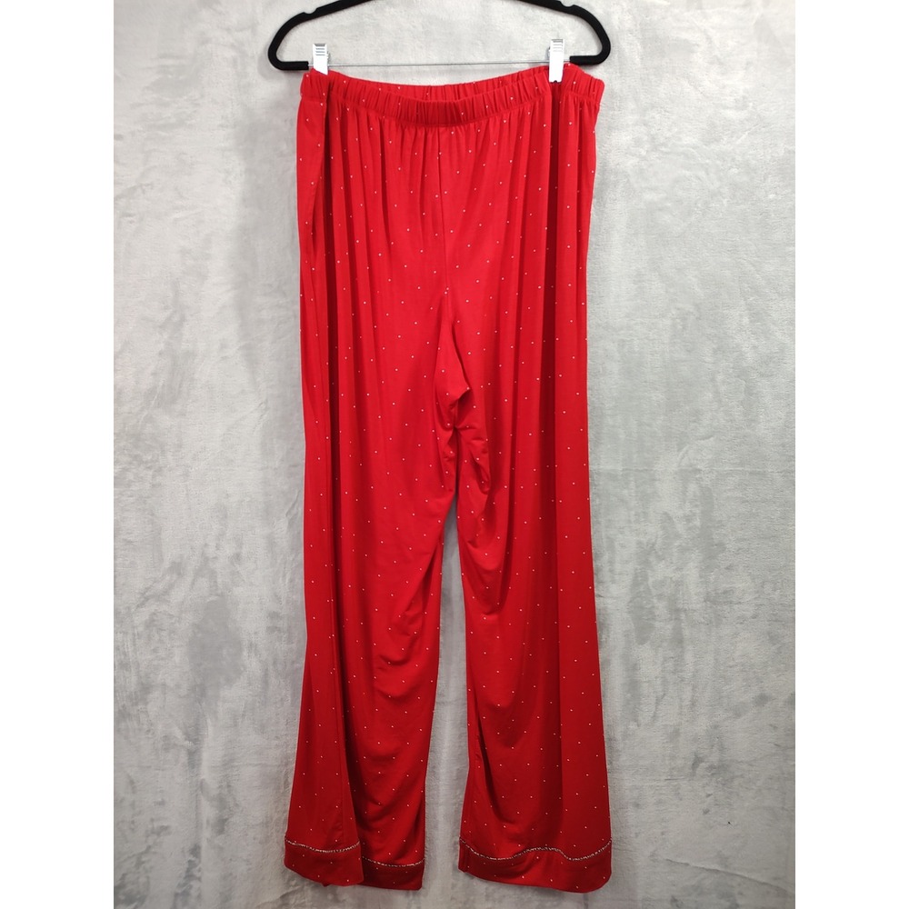 Victoria's Secret Red Polka Dot Modal Pajama Set XL Long Button Front Pockets - Picture 9 of 10